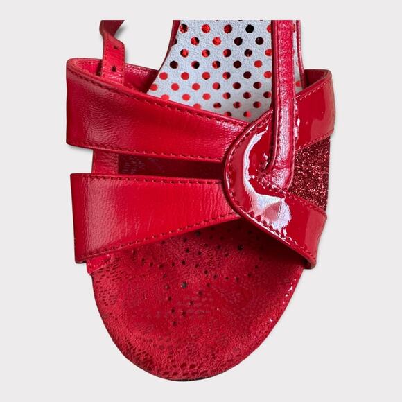 Tangolera Argentine Tango Red Leather Strappy Sandals - Size 37 (6.5) - Picture 4 of 15